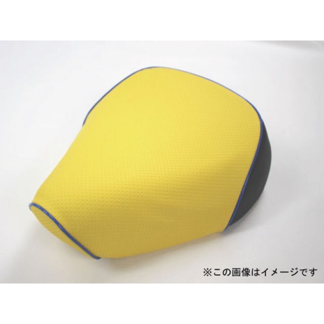 Grondement タクト 国産シートカバー エンボスイエロー タイプ 張替 仕様 青パイピング 型式 AF30 GH26HC250P50 グロンドマン シート関連パーツ バイク タクト