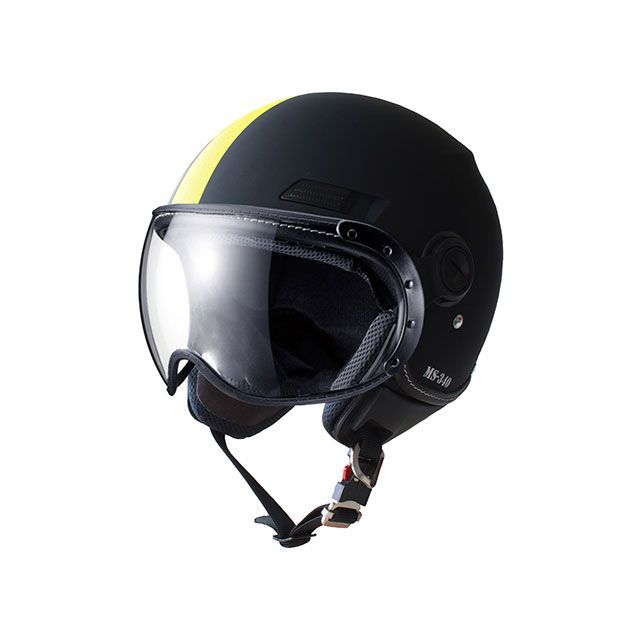 マルシン MS-340 ジェットヘルメット アシンメトリック（イエロー） サイズ：M/57-58cm MS34026M Marushin ジェットヘルメット バイク