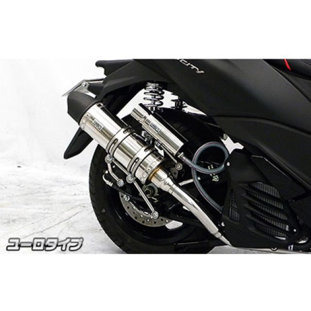 【正規品】WirusWin トリシティ155（2BK-SG37J）用 ロイヤルマフラー ユーロタイプ オプション オプションB＋D＋E（ブラック） ウイルズウィン マフラー本体 バイク トリシティ155