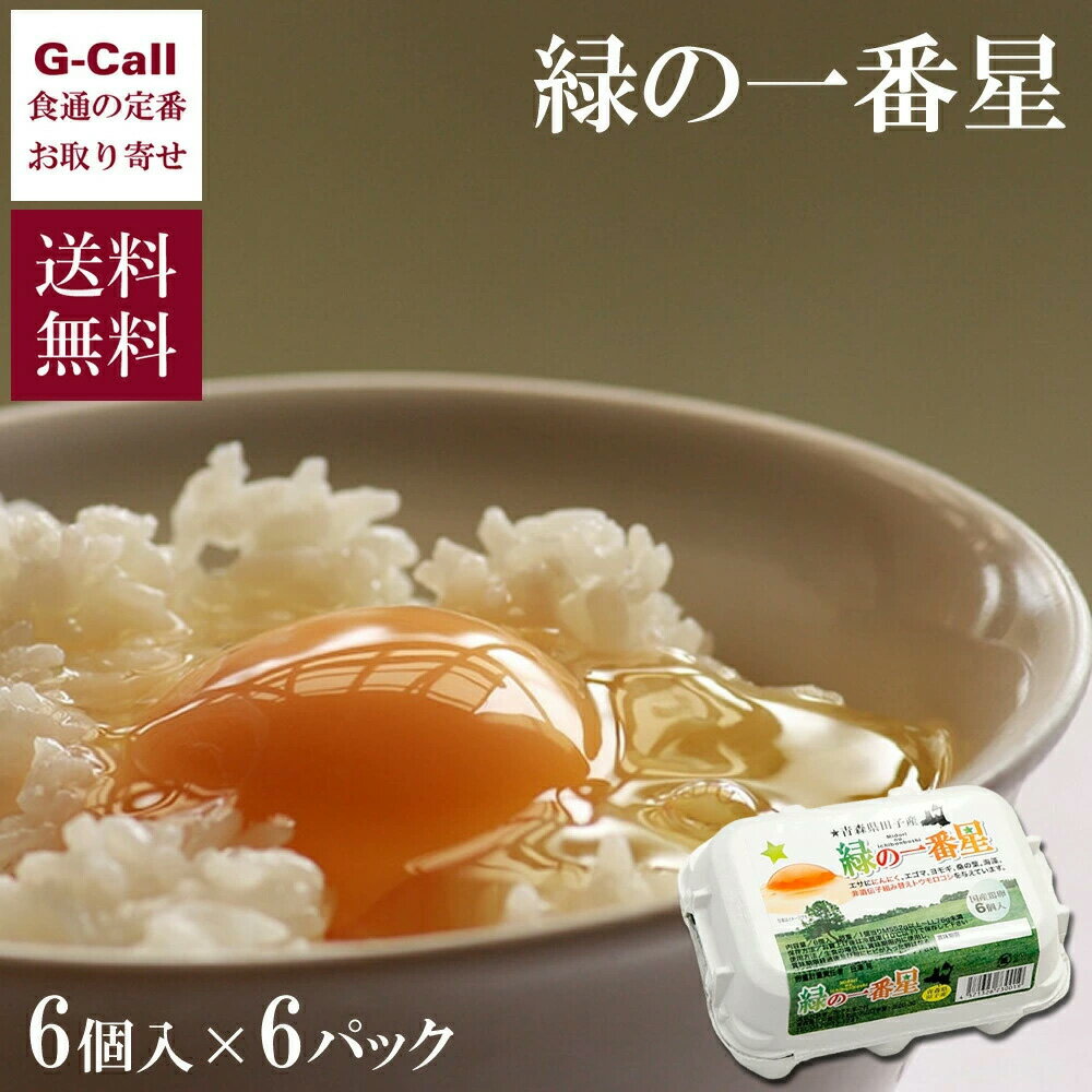 田子たまご村 緑の一番星 6個入×6パック 送料無料 卵 タマゴ 玉子 たまご 鶏卵 卵かけご飯 たまごかけご飯 ギフト プレゼント 産地直送
