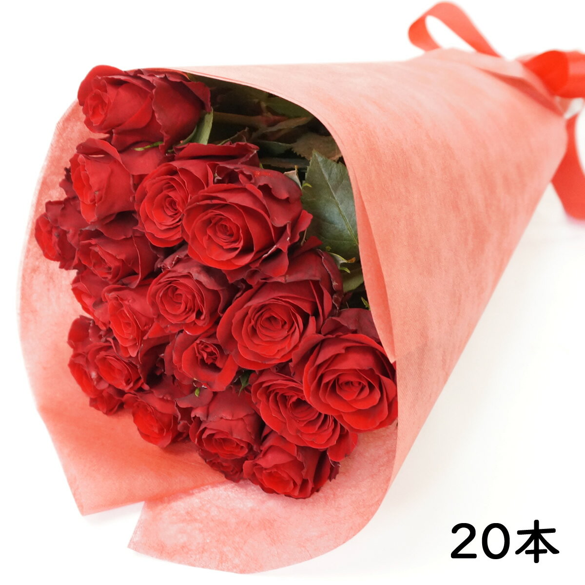 花門フラワーゲート バラ花束 20本 赤 レッド 送料無料 生花 ギフト プレゼント 贈答 お祝い 記念日 大切な日 バレンタインデー