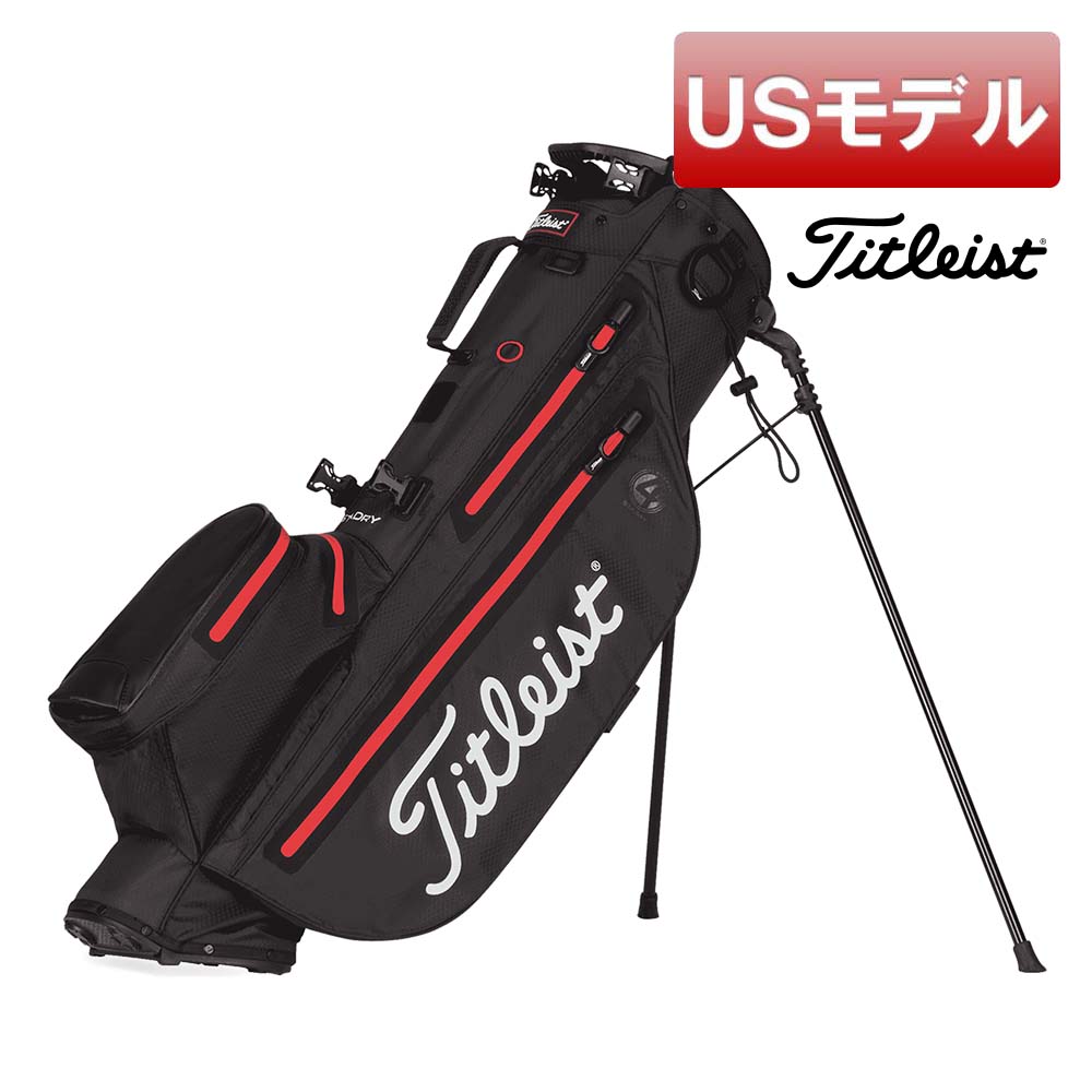 【USモデル】タイトリスト ゴルフバッグ プレーヤー 4 ステイドライ スタンドバッグ titleist セパレーター付き4分割トップ ダブルストラップ フード付き 軽量約2.1kg ブラックレッド ゴルフ用品 ラウンド用品 【新品】【即納】【あす楽対応】