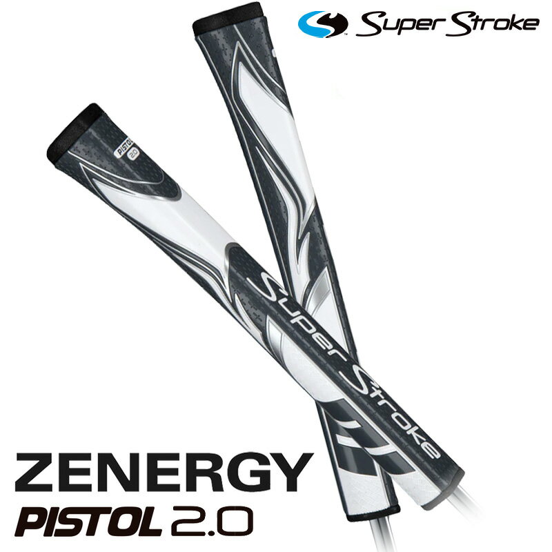  スーパーストローク ゴルフグリップ パター用 ゼナジーピストル2.0 ZENERGY PISTOL 2.0 パターグリップ グレーホワイト SUPER STROKE GOLF GRIP ゴルフ用品 交換用グリップ ネコポス発送 ピストル型 ピストルグリップ 