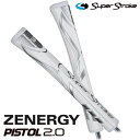 【日本正規品】 スーパーストローク ゴルフグリップ パター用 ゼナジーピストル2.0 ZENERGY PISTOL 2.0 パターグリップ ホワイトシルバー SUPER STROKE GOLF GRIP ゴルフ用品 交換用グリップ ピストル型 ピストルグリップ 【新品】【即納】