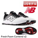 ニューバランス フレッシュフォーム コンテンドV2 スパイクレスシューズ ホワイトブラック 4E 幅広 New Balance Golf MG406WK メンズゴルフシューズ 靴 スパイクなし