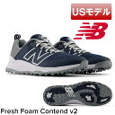 【USモデル】ニューバランス フレッシュ フォーム コンテンド V2 スパイクレスゴルフシューズ B幅タイプ ネイビー New Balance GOLF レディ...