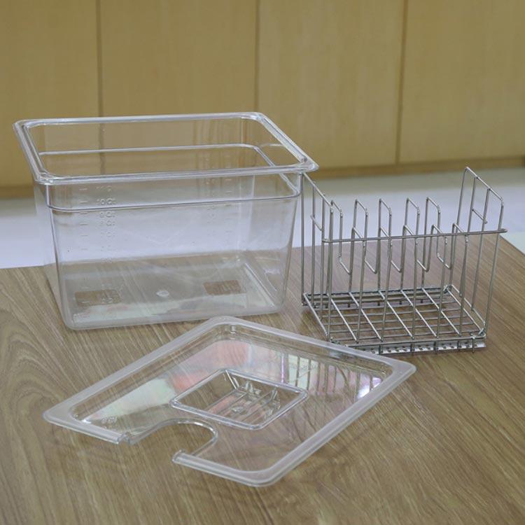 Sous Videラック ステンレス 低温調理器 真空調理器 フロート防止 仕切り コンテナ 6列 ブラケット 水温制御 水切りラック 真空バッグ