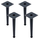 4個 ブラック 家具脚 高さ調節 家具足 10cm-55cm テーブル脚 ソファ脚 交換 鉄 diy 置き換え足 サポート脚 ソファー 足 テーブル 継足 キャ...