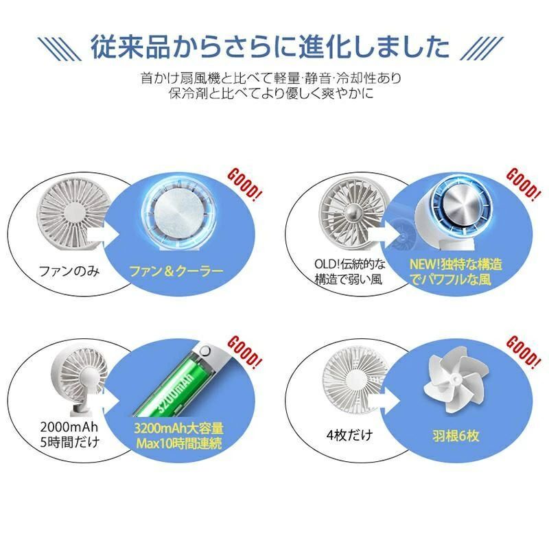 即納★【2025年夏冷感 ?ファン＆1台4役】 扇風機 ハンディファン 携帯扇風機 クーラー 冷却プレート 3段階風量 冷却モード 小型扇風機
