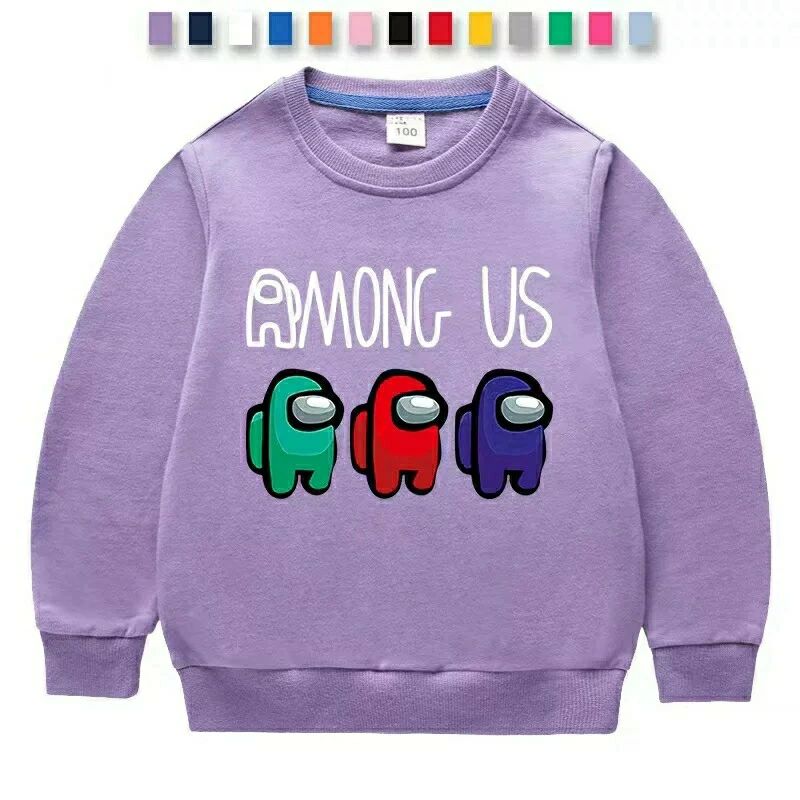 Among Us アモングアス パーカー 長袖 子供 キッズ トップス 誕生日 ゲーム 人気 お祝い ホワイト ピン..