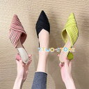 サンダル ミュール シューズ レディース 春夏 サボサンダル ポインテッドトゥ 中ヒール サンダル 美脚 履きやすい 痛くない レディース