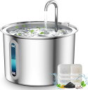 猫水飲み器 自動給水器 ペット水飲み器 犬給水器 ステンレス製 2L 静音 下部尿路の健康維持 飲水量アップ お留守番対応 交換フィルター