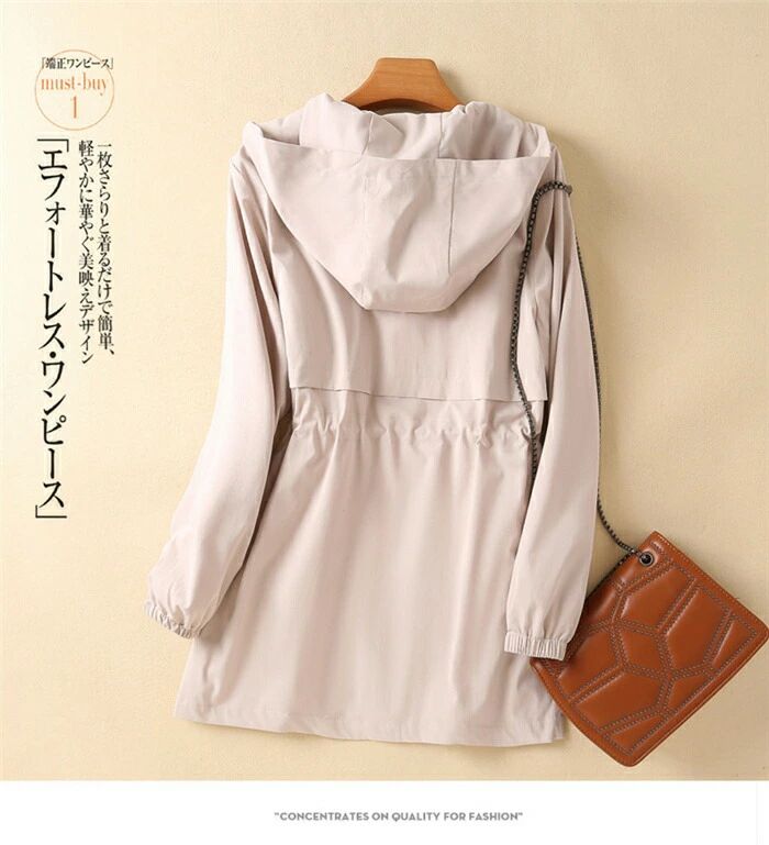 トレンチコート レディース スプリングコート レディース 春 春コート 春物 春服 コート 無地 ロングコート 長袖 フード付き ライトアウ
