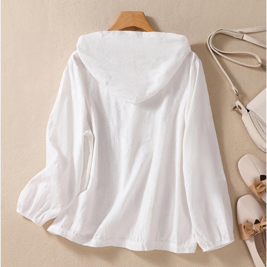 綿麻シャツ 女 ゆったり カーディガン ロング 長袖 上着 UVカット アウター レディースパーカー フード..