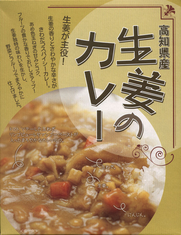 生姜が主役 高知県産【生姜のカレー】 200g 【RCP】 高知県のご当地カレー／レトルトカレー 【ギフト/景品/賞品/贈答/お祝い/内祝い/お中元/イベント/結婚式/二次会/暑中見舞い】