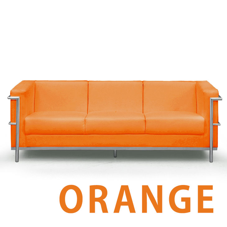 ■本日5%引クーポン■ 3人掛けソファ ル・コルビジェ LC2 デザイナーズ ソファー Le Corbusier 3P 三人掛け 赤 ソファ sofa ブラック アイボリー レッド オレンジ リプロダクト ジェネリック家具 応接間 応接 商談室 応接ソファ 【超大型】【後払/時間指定NG】 [3]