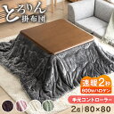 ■正午~5%クーポン■ 速暖2秒!600Wハロゲンヒーター とろける こたつ 2点セット 80×80 手元コントローラー 洗える 掛布団 抗菌 防臭 正方形 こ...