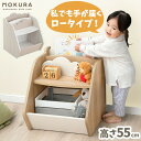 絵本ラック とりやすい ロータイプ 高さ55cm ディスプレイ 収納 2段 木製 幅45 絵本棚 絵本 キッズラック 収納ラック 本棚 おもちゃ箱 玩具箱 コン...