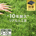 ■本日5%クーポン■ 超高密度 防草シート付き 人工芝 2m×10m 48本 セット 芝丈25mm U字ピン 10m 2m ピン 高耐久 リアル人工芝 52万本...