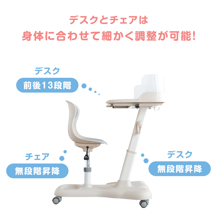 一体型デスク&チェア 高さ調整 キッズデスク チェア セット キッズデスクセット キッズテーブル チェアセット 学習机 勉強机 子供机 机 子供用デスク デスク キッズチェア 勉強椅子 椅子 子供 キッズ コンパクト 省スペース [2]