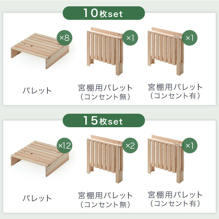 宮付 ひのき パレットベッド お掃除ロボ対応 コンセント付 ベッド すのこ パレット シングルベッド セミダブルベッド ダブルベッド シングル セミダブル ダブル キング ファミリーベッド すのこベッド ローベッド ロータイプ ベッドフレーム [3]