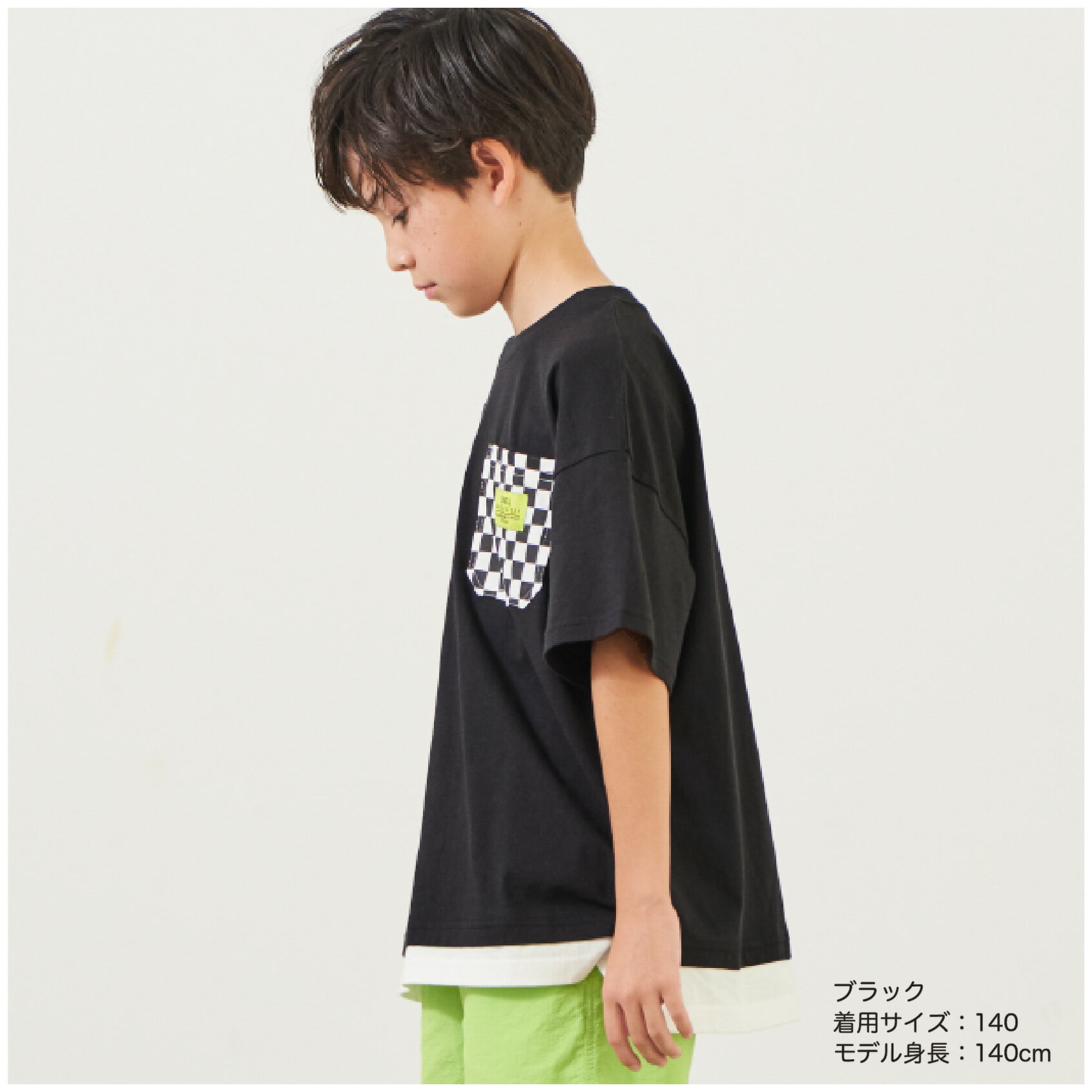 BIG Tシャツ 半袖 半T トップス 胸ポケ...の紹介画像3