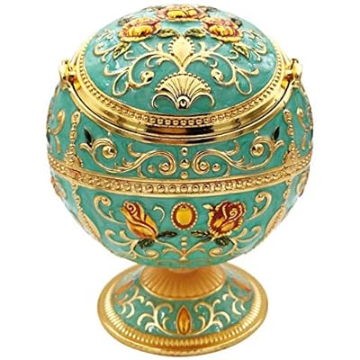 灰皿 卓上喫煙灰皿 ヴィンテージ おしゃれ イーグルパターン ふた付き 亜鉛合金製 地球儀 飾