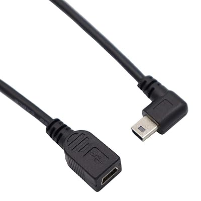 USB2.0-Mini B延長ケーブル USB2.0-Mini B to Mini B 5PINケーブル オスtoメス L型 90°方向変換ケーブル データ転送&充電対応 (右L) USB2.0-Mini B延長ケーブル USB2.0-Mini B to Mini B 5PINケーブル オスtoメス L型 90°方向変換ケーブル データ転送&充電対応 (右L)