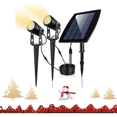 ソーラーライト 屋外 ガーデンライト スポットライト 2灯 アウトドア led IP65防水 分離式 イルミネーション 暖色 埋め込み式 おしゃれ 電球色 明暗...