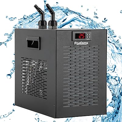 水槽クーラー 15-28℃調整可能 160Lコンプレッサー式 パイプ付き 循環ポンプ付き 海水・淡水両用 日本語..