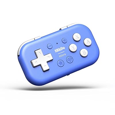 Micro BluetoothゲームパッドポケットサイズミニコントローラSwitch、Android、Raspberry Pi用、キーボードモード対応(Blue)