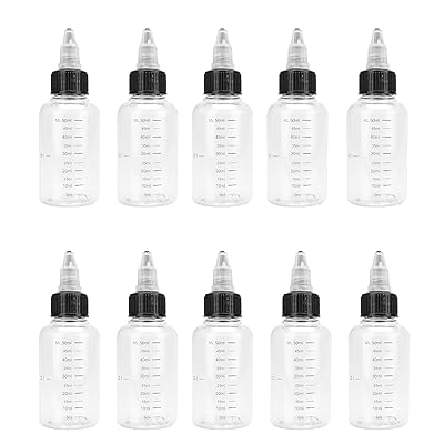 目盛り付きドロッパーボトル 10個セット60ml ツイストキャップ 透明度高 液体容器 滴瓶 い プラスチッ..