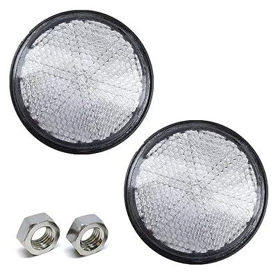 リフレクター丸 プラスチック製 ホワイト (1ペア入り ) バイク リフレクター オートバイのリフレクター 反射警告リフレクター 取り付けが簡単