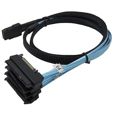 Mini SAS ケーブル SFF-8087 36ピン to 4 SFF-8482 29ピン コネクタ SATAパワー付き ファンアウトケーブル Mini SASホスト 4 SATAターゲット 100 cm