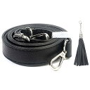 ショルダー ストラップ PU バッグ用 付け替え ライチ粒 調節可能 黒 広い1.3 cm (銀バックル)(3)