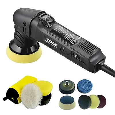 ​ ミニポリッシャー,50mm/75mmダブル裏板電動ポリッシャー 車，100V六段変速 3000-7200RPM 恒定回転速度ポリッシャー 小型，8mmポリッシャー ダブルアクション，車のディテールや狭いカーブ、ヘッドライトやAピラーの周りの傷に最