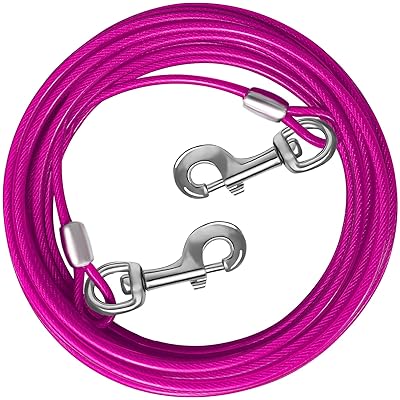 ドッグアンカー 犬 鎖 3/4.5/6/7.5/9M 係留 ケーブル ワイヤーリード 60KG 犬 ケーブル ワイヤーロープ庭用リード
