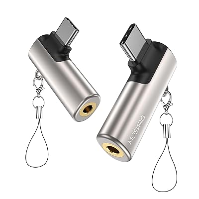 USB C - 3.5mmジャック USB Cヘッドフォンアダプター ライトアングルタイプ USB C - AUXジャックアダプター オーディオドングル 亜鉛合金ヘッドフォンアダプター Samsung Galaxy S23 S22 Pixel 7/6
