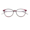 老眼鏡 おしゃれ 超軽量 老眼用メガネ レディース メンズ ブルーライトカット 丸型フレーム眼鏡 UV カット 5009 (むらさき, 2.0, 倍率)
