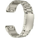 チタンバンド、26mm 5 ピース リンク メタル ブレスレット、タートル バックル付き、Garmin Fenix 8 51mm/7X/6X/5X/7X Pro/6X Pro/5X Plus スマートウォッチ用 (チタン)