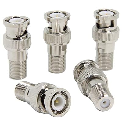 BNC F型 変換 コネクタ 5個 Fメス-BNCオス 銅材質 BNC型 F型 変換プラグ アダプター 防犯カメラ 監視カ..