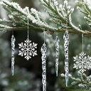 クリスマスツリー オーナメント 飾り 雪の結晶 つらら 36点セット クリスマス 飾り インテリア デコレーション 紐付き キラキラ 装飾 飾り付け 雰囲気UP