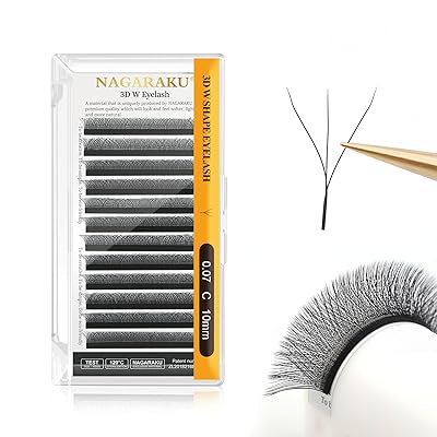 マツエク 3Dボリュームラッシュ ブルームラッシュ ファンの作り不要 太さ0.07mm Cカール 長さ10mm W型まつげエクステ まつげサロン 軽量 極細毛 高持続力