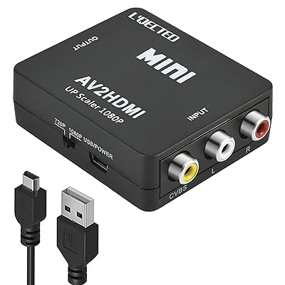 RCA to HDMI変換コンバーター AV to HDMI 変換器 AV2HDMI USBケーブル付き コンポジットをHDMIに変換す..