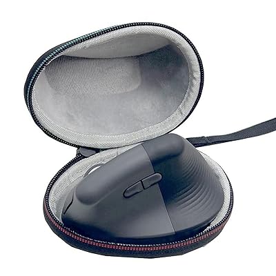 LogitechLift 垂直エルゴノミクス マウス用マウス ケース、ハード EVA 保護ケース、携帯用旅行用耐衝撃防水ゲーミング マウス ケース、ハンド ストラップ、ジッパー付き