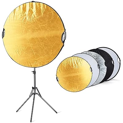 5-in-1 丸レフ板 110cm ライトスタンド180cm クリップホルダー スタジオ撮影キット 人物撮影 商品撮影 ..