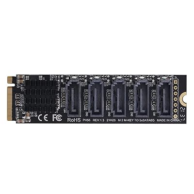 NGFF NVME M-Key PCI Express to SATA 3.0 6Gbps 5|[g A_v^[ Ro[^[ n[hhCugJ[h JMB585 2280