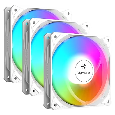 Novonest PCケースファン 120mm 高性能 静音 ファン LEDファン 虹色 3PINコネクタ 冷却ファン 自動変換レインボーLED搭載 case fan 3本1セット 白い枠「NT12CF3-3」