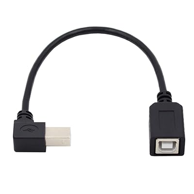 Type B オス - メス USB 2.0 延長ケーブル 90度 左角度 プリンター スキャナー ディスク 20cm