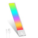 人感センサーライト LEDセンサーライト 23cm バーライト カラフル&昼白色 無段階調光 Type-C 充電式ライト 階段ライト 120° 3M誘導距離 屋内 マグネット 配線工事不要 超薄型設計 省エネ 高感度 間接照明 寝室 廊下 階段 玄関